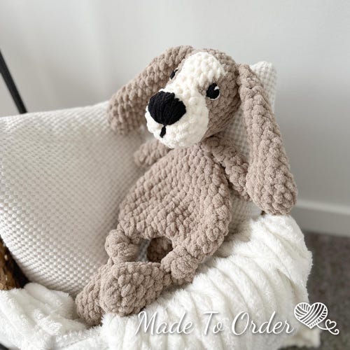 Dog Snuggle Buddy - Made To Order | Dog Lovey | Crochet Puppy | Handmade Gifts