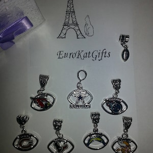 Silver Football Charm, DIY,  Fits Designer Charm Bracelet, European, Sports Bracelet, NFL, Charm, Gifts for her, Sports Jewelry, Fan gift