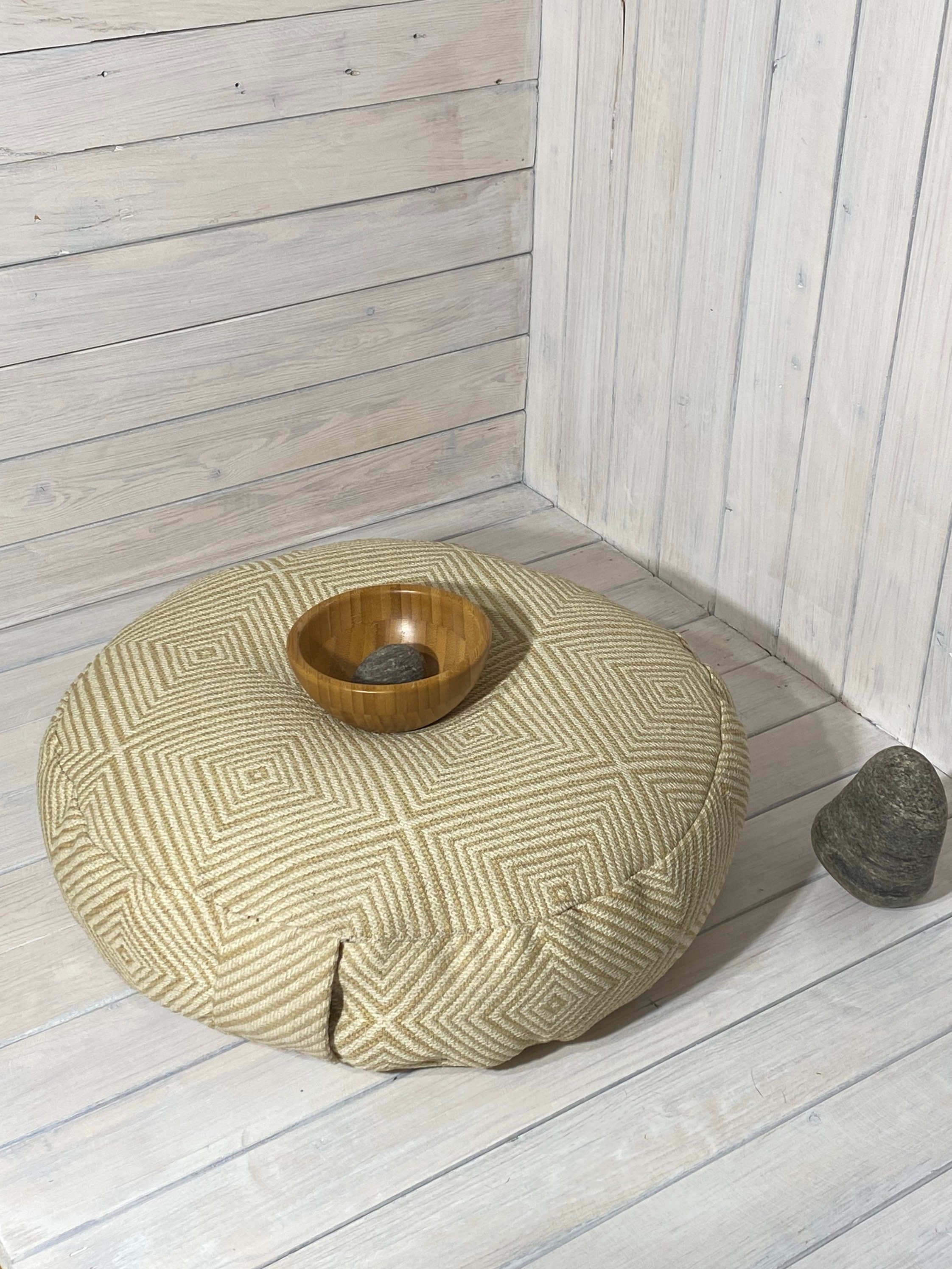 Round Meditation Cushion Made in Canada filled with Organic Etsy