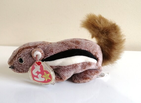Vintage TY Beanie Babies CHIPPER Chipmunk With Tag Retired 1999 Etsy