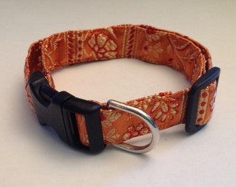 Orange Flower Adjustable Buckle Collar