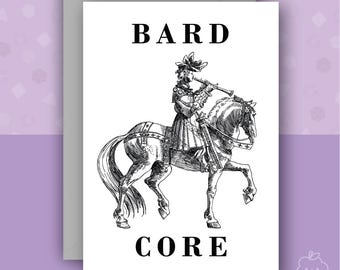 D&D Bardcore-kaart | Grappige DnD/RPG-kaart | A6-kaart met zilveren envelop | Pathfinder, DnD, tafelspellen