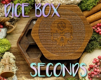 Necromancer's Cache | Dice Box Seconds | Walnut Wood Dice Box | Pathfinder, Dungeons and Dragons, Tabletop Games