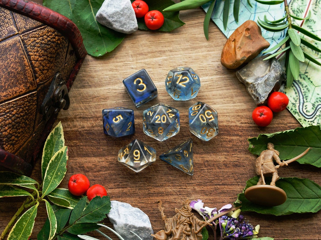 Sea Smoke Dice D&D Dice Gift Set 7 Piece Polyhedral Dice - Etsy UK