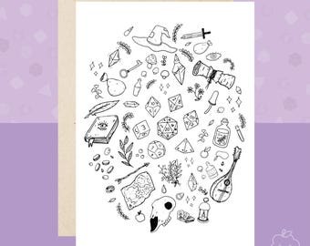 D&D Geared for Adventure Card | Funny DnD/RPG Card | A6 Card with Kraft Envelope | Pathfinder, DnD, Tabletop Games