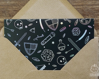 Rainbow Foil Adventure Greetings Card | D&D/RPG Card | A6 Card with Kraft Envelope | Pathfinder, Dungeons and Dragons, Tabletop Games