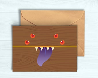 Mimic Card | D &d / RPG funny card | A6-kaart met kraft envelop | Pathfinder, Dungeons and Dragons, Tabletop Games