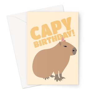 Capy Birthday A5 Greeting Card Birthday Capybara Funny Cute Love You Fan Baby Nature Pun Punny Chonky Social Media Meme Animal Kawaii Zoo image 2