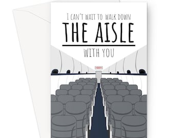 I Can't Wait To Walk Down The Aisle With You A5 Greeting Card Anniversary Marriage Love Funny Lockdown Travel Plane Couples Wedding