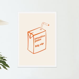 Poster creativo Juice Big Sip Stampa Ufficio Casa Parete Caffeina Regalo Grafica Eco Stampa Cafe Decor Carino Vintage Colori Arte Ispiratrice Mantra