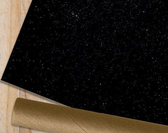 Stars in Space Rolled Tube Wrapping Paper - 1 2 5 METRE ROLL or 1 SHEET - Birthday Anniversary Gift Wrap Galaxy Black Nasa Universe Cosmos