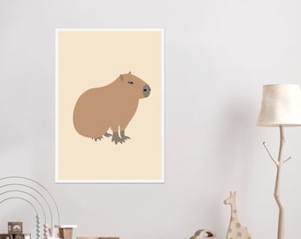 Capibara-kunstdruk: minimalistische dierenposter