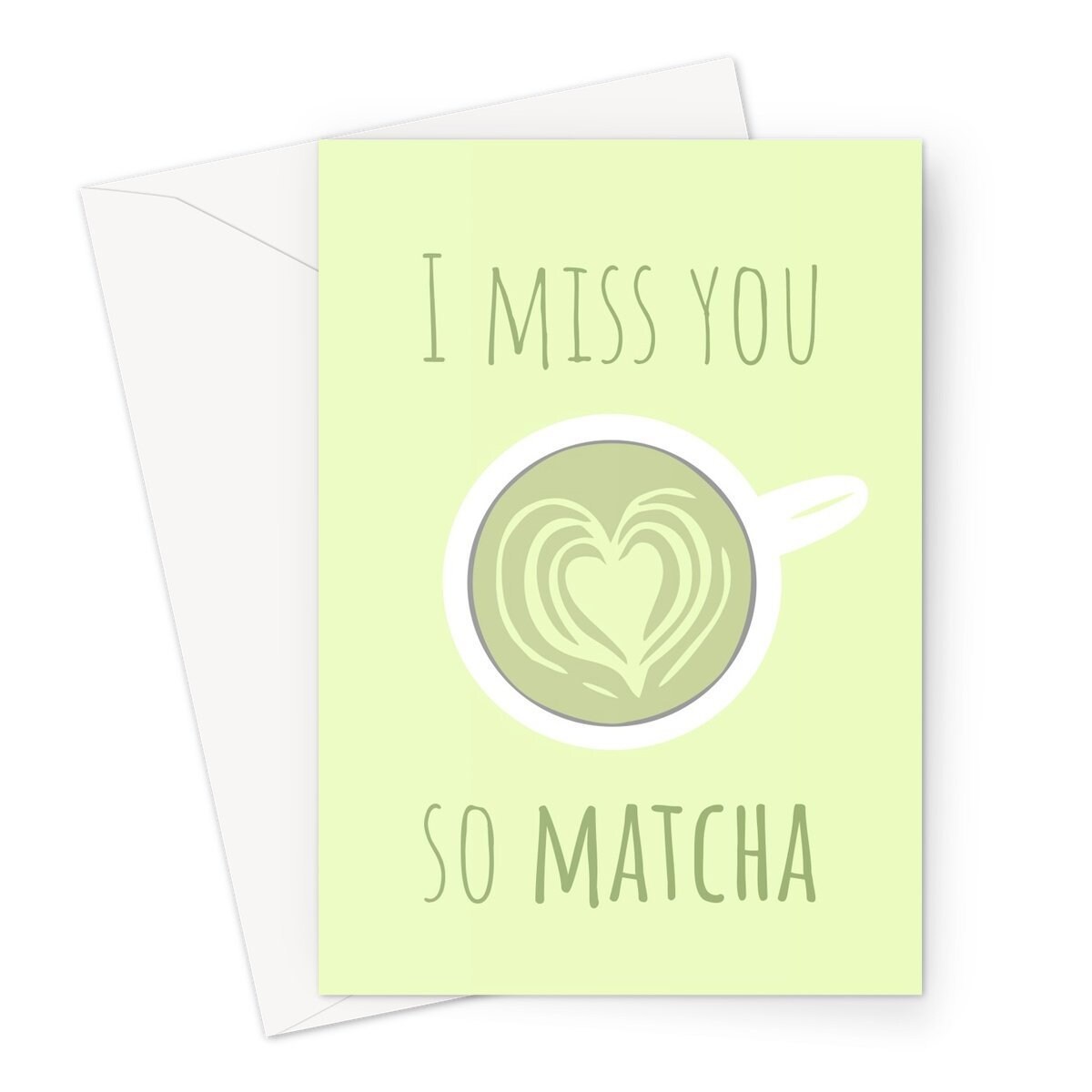 I Miss You so Matcha A5 Greeting Card Long Distance Funny - Etsy Norway I Miss You so Matcha A5 Greeting Card Long Distance Funny - Etsy Norway