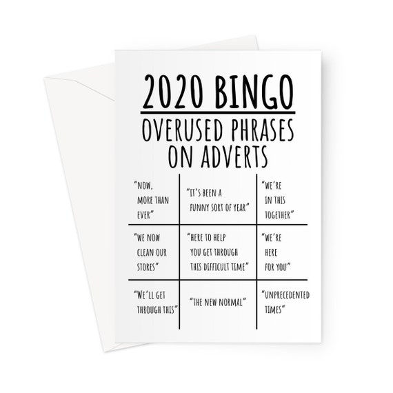 Bingo Phrases Surutilees Sur Les Annonces A5 Carte De Etsy