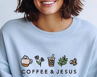 Coffee and Jesus Embroidered Sweatshirt