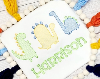 Personalized Dinosaur Embroidery Shirt