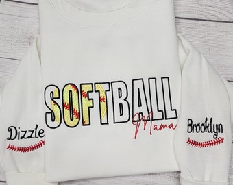 Personalized SOFTBALL Mama Sweatshirt