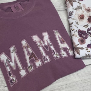 MAMA Keepsake Applique Comfort Color T-Shirt