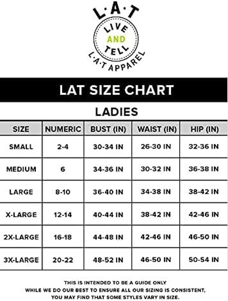 May include: A size chart for women's clothing, showing sizes from small to 3X-large. The chart lists the corresponding numeric size, bust, waist, and hip measurements in inches.