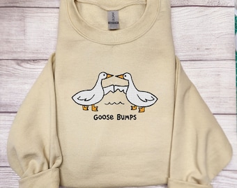 Bluza z haftem GOOSE BUMPS, bluza z okrągłym dekoltem