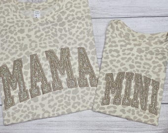 MAMA and MINI T-Shirt Set, Leopard Pattern Shirt