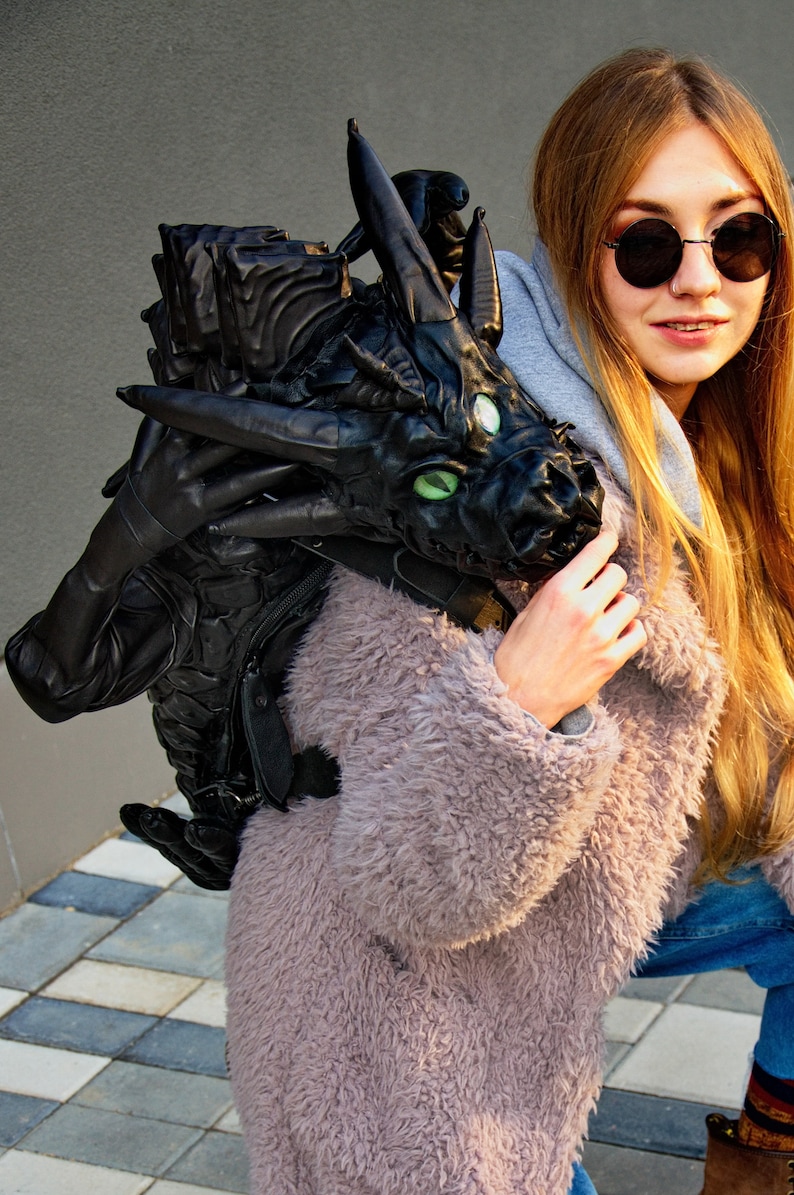 Handcrafted Leather Sea Dragon Backpack: Seashell Scales, Fantasy Gift ...