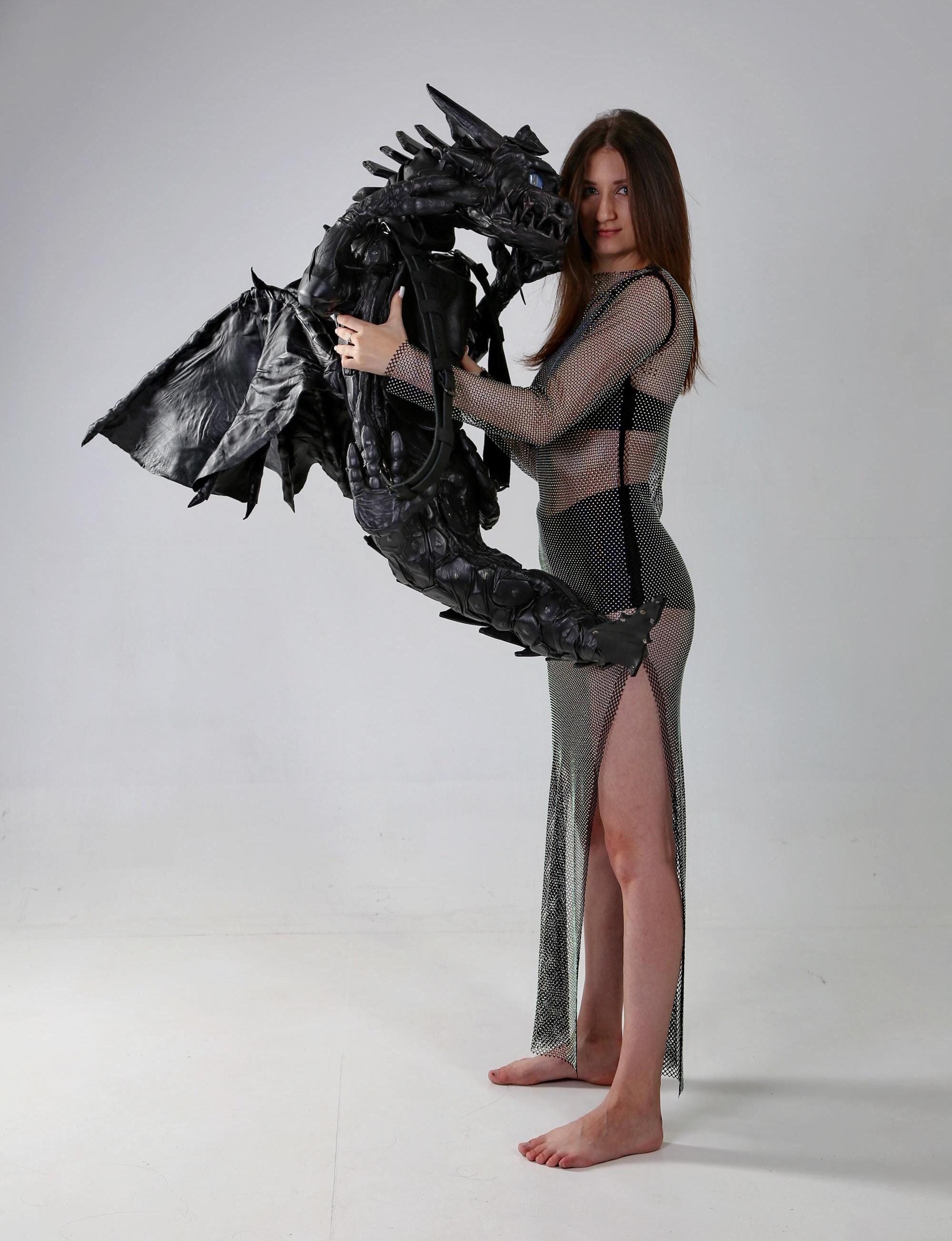 Leather Dragon Backpack With Electric Lighting Eyes - Etsy