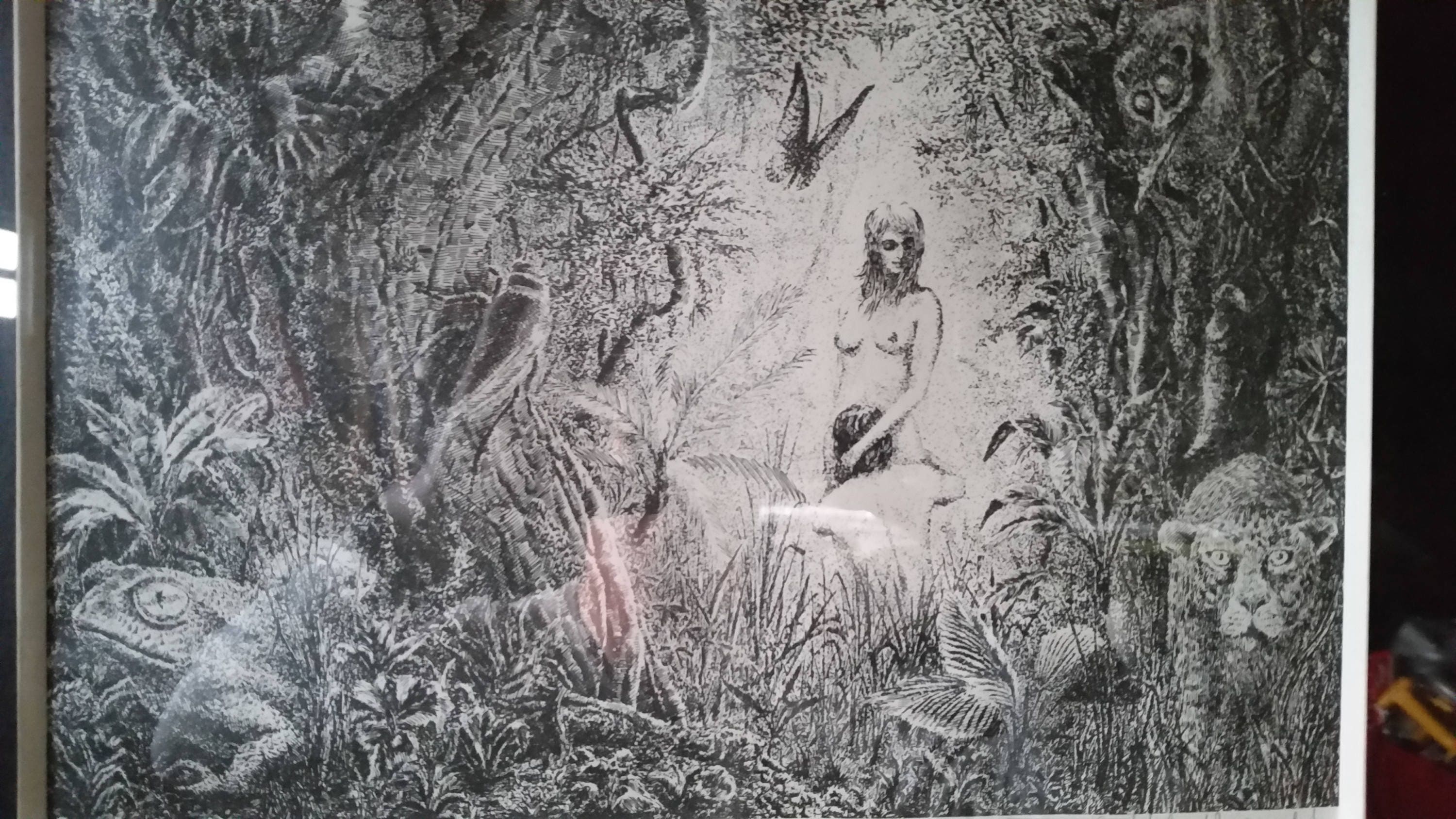 Adam and Eve Depiction Pencil Drawing Etching Religious Etsy UK