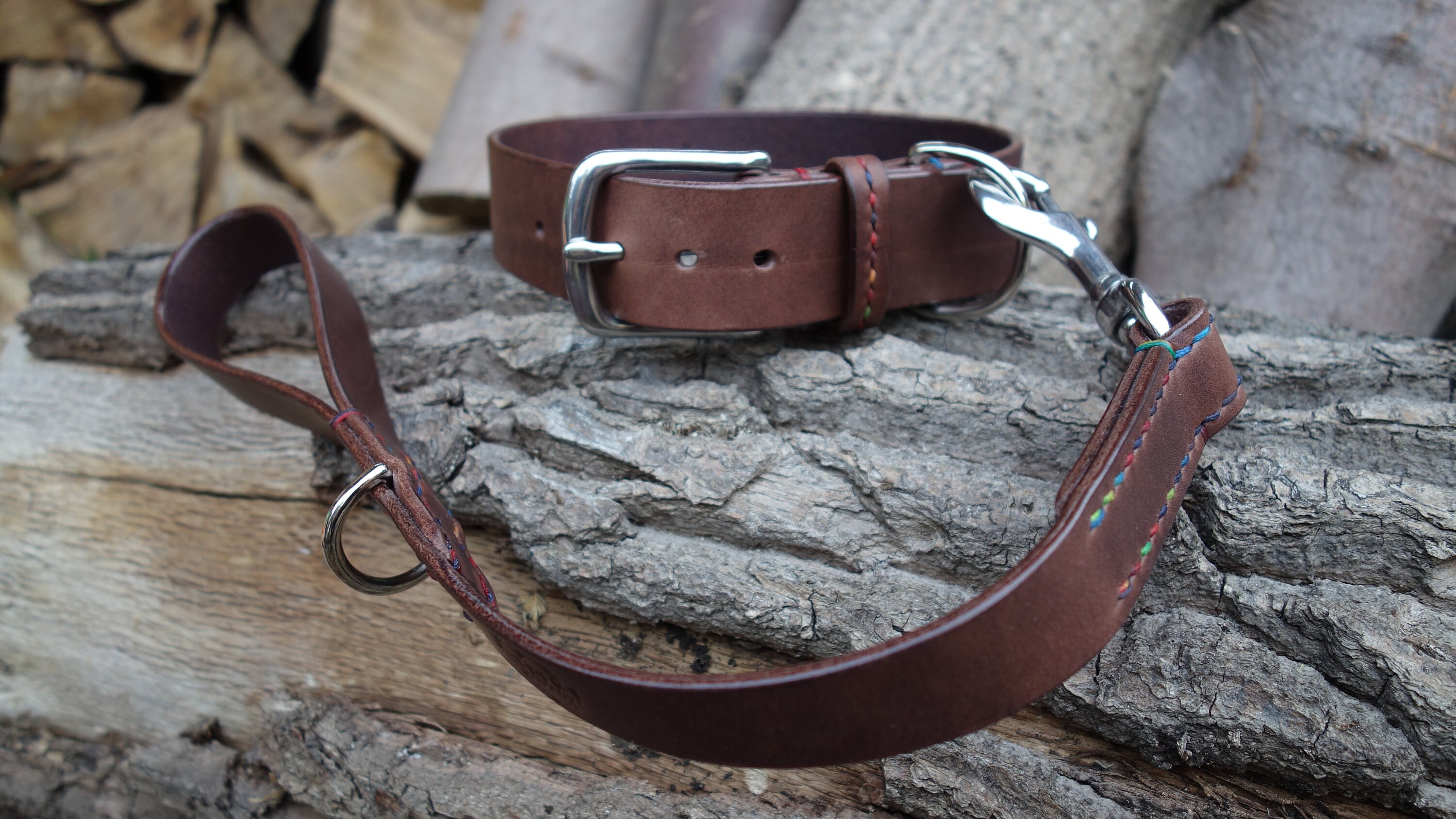 Handmade Leather Dog lead Hand Stitched Custom Length & Etsy