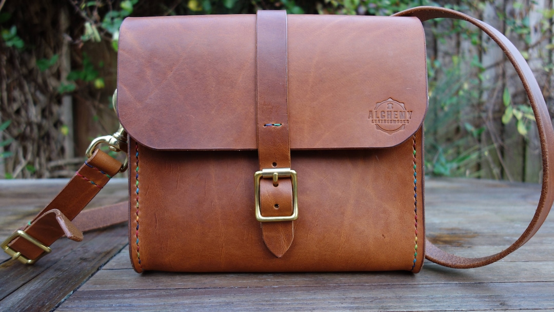 Leather Satchel Bag Handbag Handmade Hand Stitched Etsy UK
