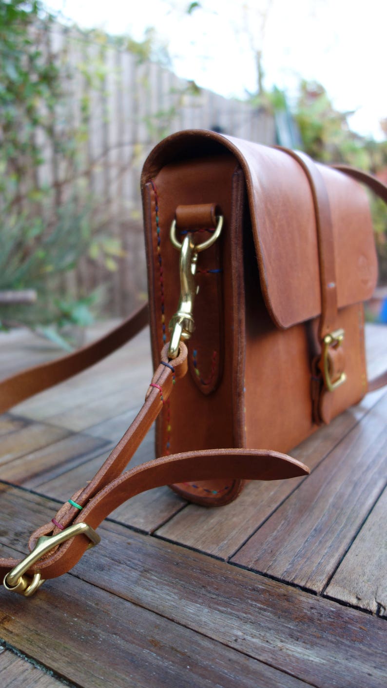 Leather Satchel Bag Handbag Handmade Hand Stitched Etsy UK
