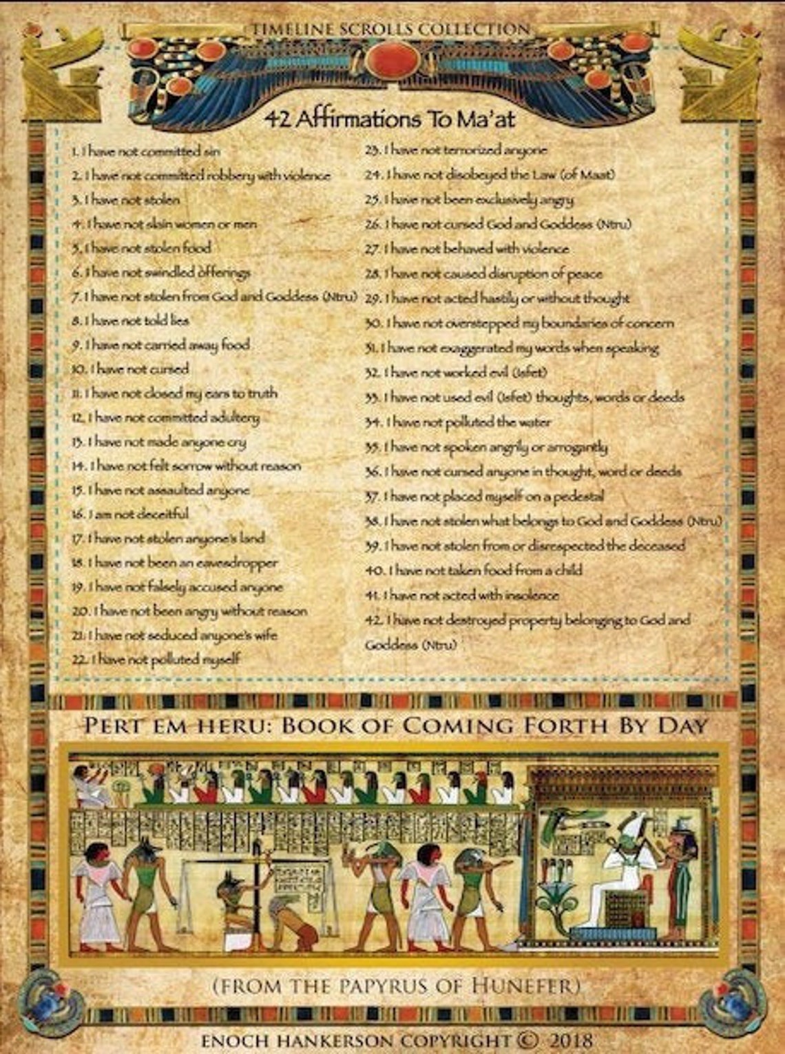 The 42 Laws of Ma'at - Etsy