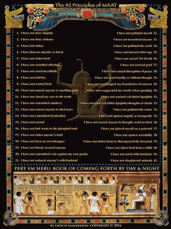 42 Laws of MAAT Etsy