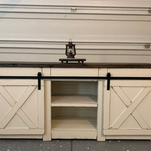 Custom Farmhouse Industrial Side Cabinet BuffetMedia Console
