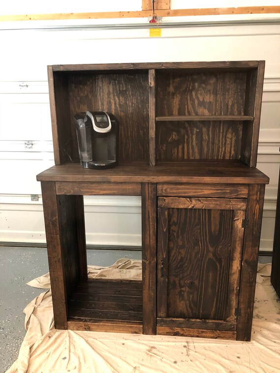 Rustic Coffee bar with Hutch/ Farmhouse style coffee bar ...