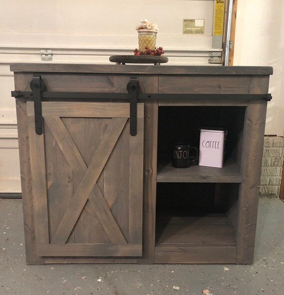 Mini Fridge Cabinet With Single Door Slider Modern Farmhouse Etsy