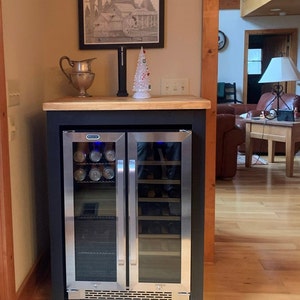 Single one bay mini fridge cabinet / Farmhouse style cabinet /  smaller mini fridge cabinet custom build