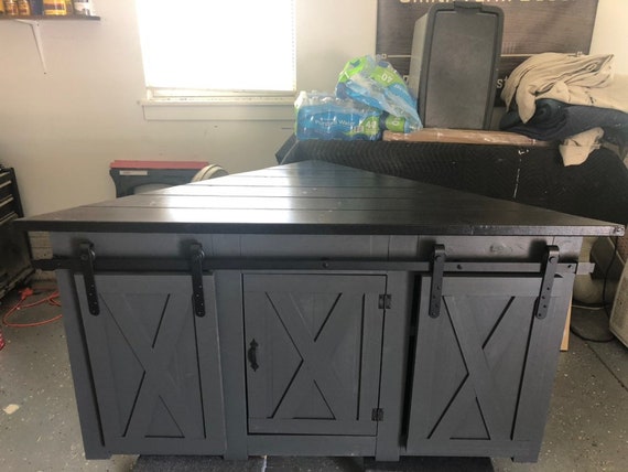 Corner Tv Stand Farmhouse Style Corner Unit With Two Barn Etsy