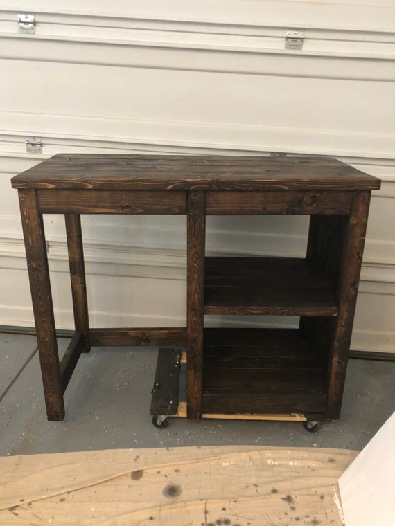 Coffee Bar With Opening For A Mini Fridge Rustic Open Shelves Farmhouse Style Cabinet Not Included