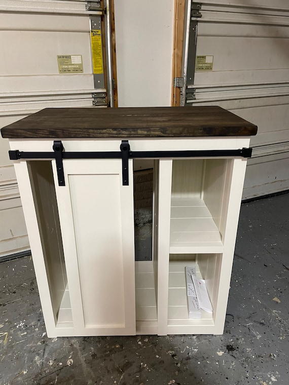 Farmhouse mini outlet fridge cabinet