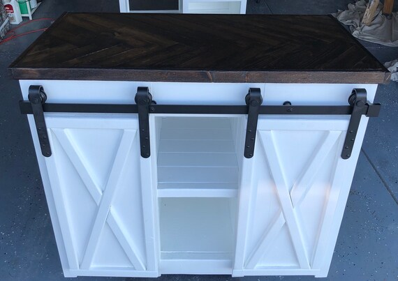 Free Shipping Modern Farmhouse Style Coffee Bar With 2 Barn Etsy