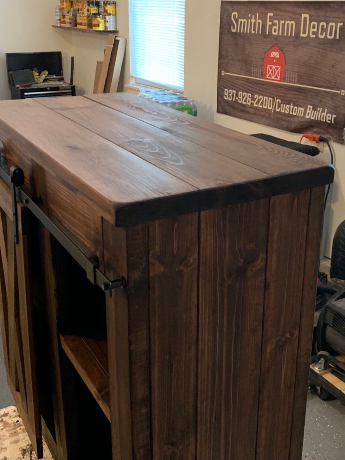 Farmhouse style Coffee bar / wine bar/ sideboard with sliding Etsy