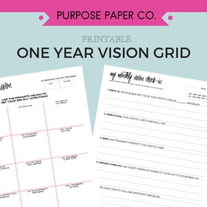 Vision Board Printable Guided Prompts Vision Grid PDF - Etsy