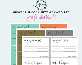 Goal Setting Card | Goal Tracker | Goal Card | Goal Printable | Focus | Vision Board | Boss Lady | Agenda | Project Planner | To Do List