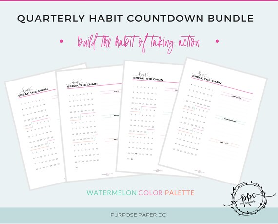 Dont Break the Chain Habit Building Tracker for 90-day Goal | Etsy