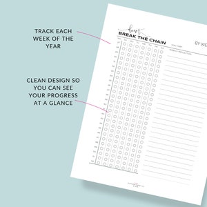 Yearly Habit Building Tracker Dont Break the Chain Annual - Etsy