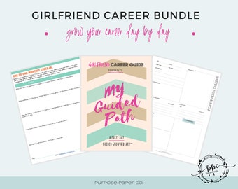 Girlfriend Career Bundle: Meeting Notes Journal, Career Coach Diary, Monthly Reflection, Life Coach, Monthly Success Planner, Resume Builder