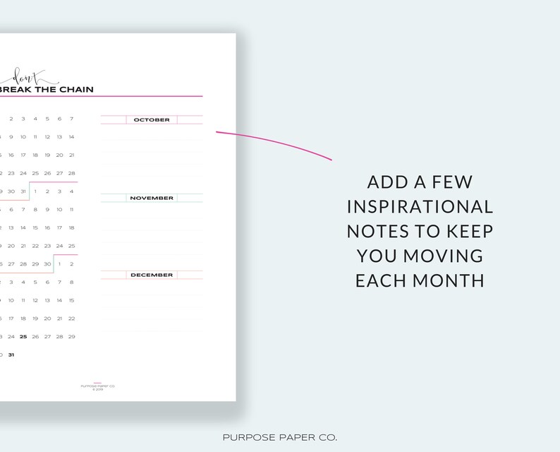 Dont Break the Chain Habit Building Tracker for 90-day Goal | Etsy