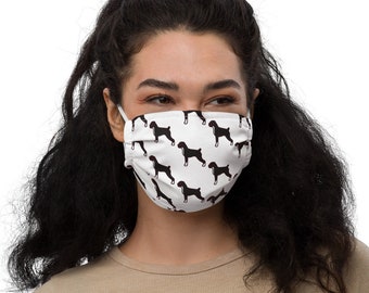 Black Boxer Dog Premium face mask, puppy, dog, canine, face cover