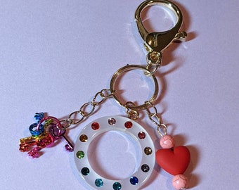 Sparkling Colorful  Charm Key Chain with Clip